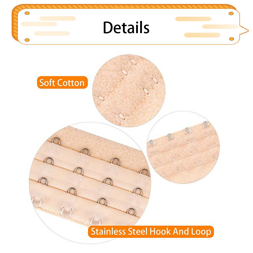 4 Pcs Lady Girl Adjustable Bra Extender 3/4 Hooks Elastic Underwear Strap Belt