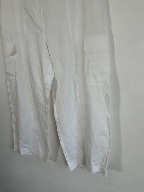 22 marks and Spencer new wide leg crop linen trousers cargo pockets