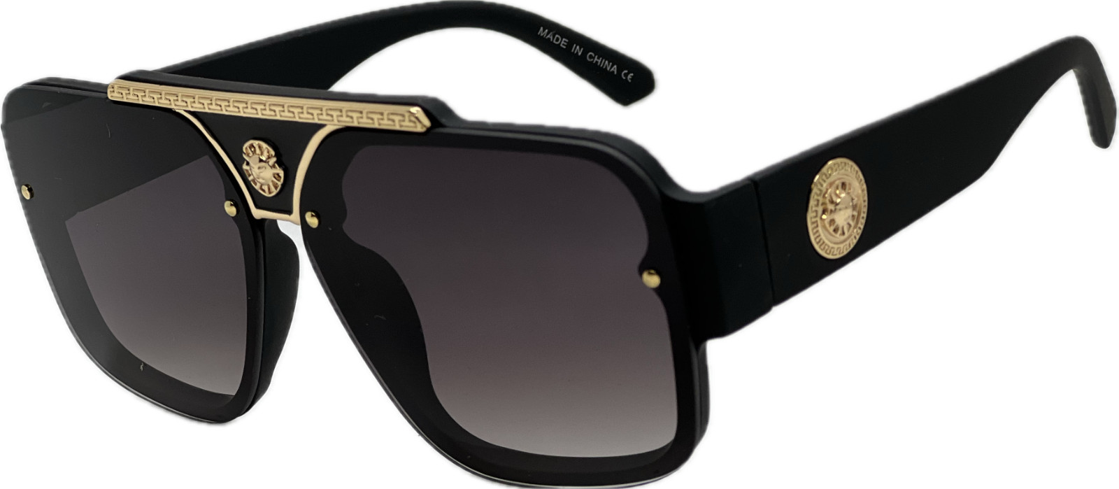 Men’s Sunglasses Classic Hip Hop Flat Top Cholo Swag Square Black Lens Fashion