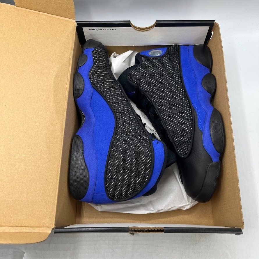Jordan 13 Retro Black Hyper Royal Blue Sneakers 884129-040 Size US 7Y New
