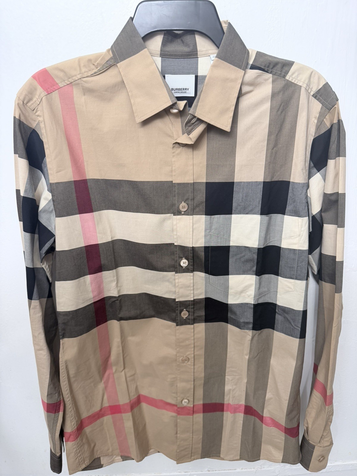 Burberry London authentic Mens Somerton Button Down Long Sleeve Shirt Small