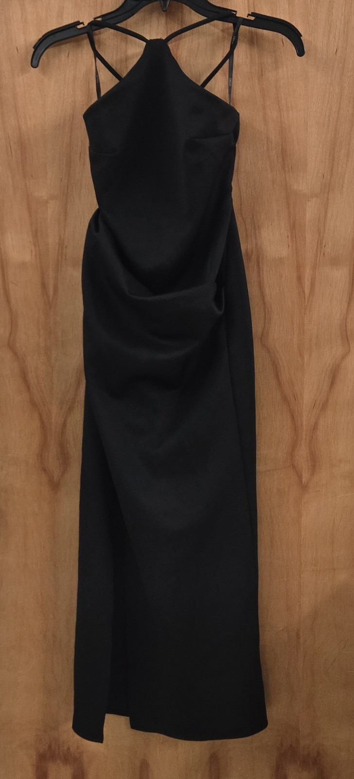 ASOS BLACK HALTER NECK MAXI DRESS OPEN BACK