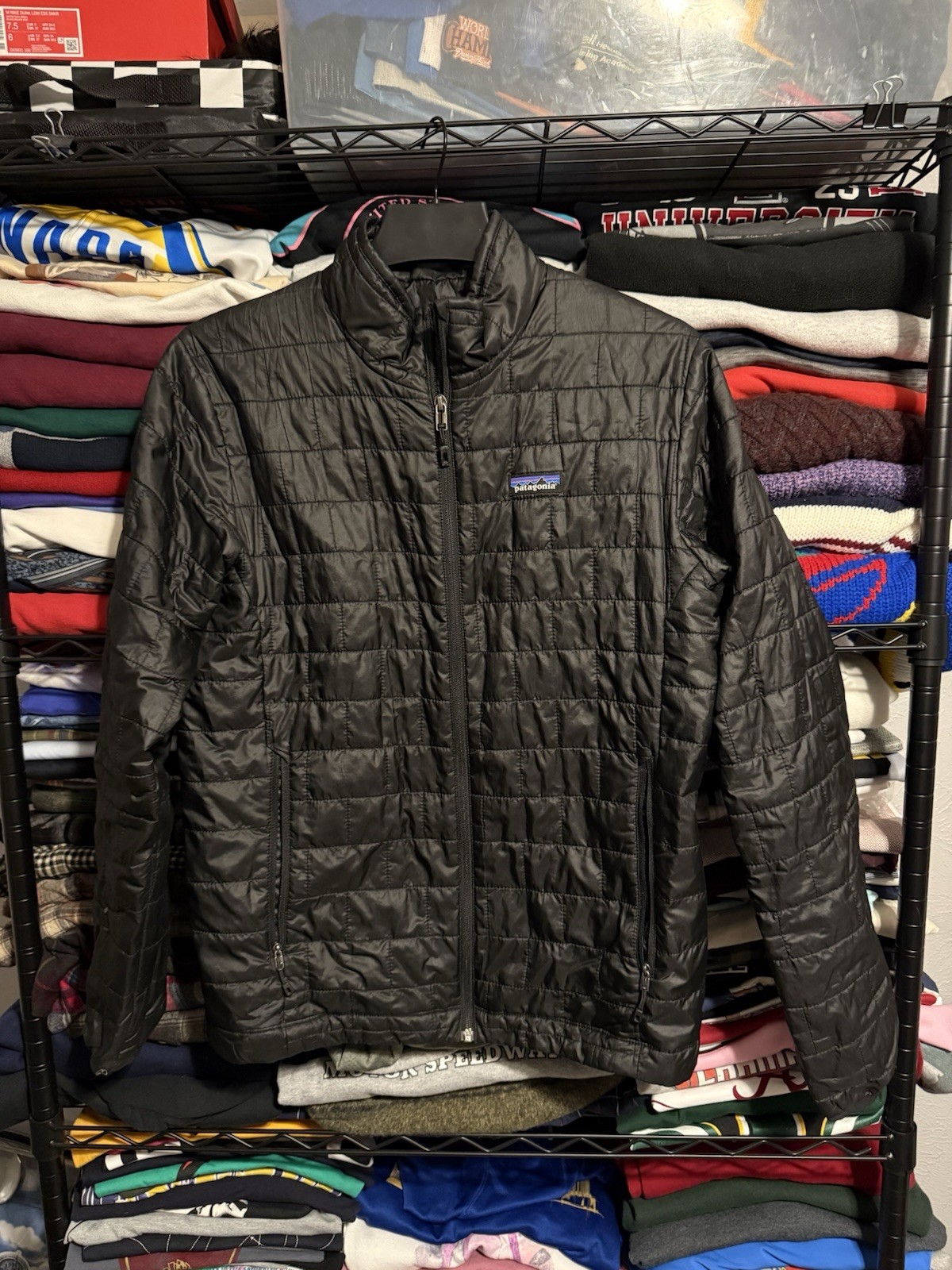 Patagonia Nano Puff Jacket Men’s Medium Black 84212 Quilted Puffer Coat Full Zip
