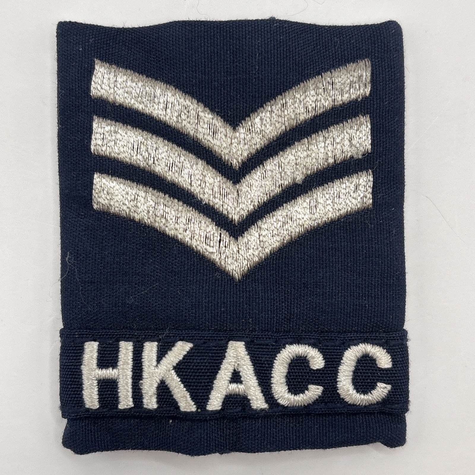 Hong Kong Air Cadet Corps Sergeant 3 Silver Chevrons, Camo, AAFC Rank Slides