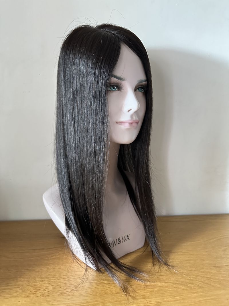 5.5″x6.3″ Left/Right/Middle Silk Top Part Best Virgin Human Hair Topper 10″~18″