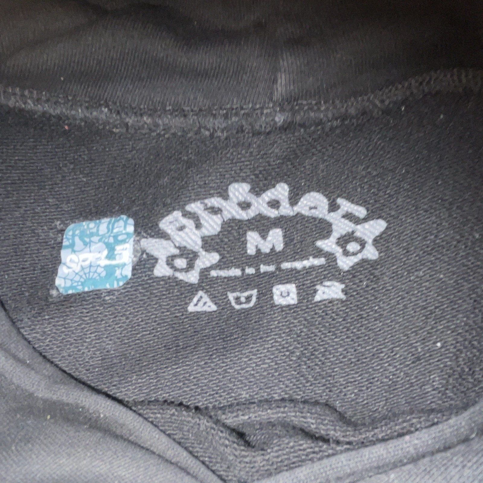 sp5der Black Men’s M Cotton Fleece Pullover Hoodie Graphic Print