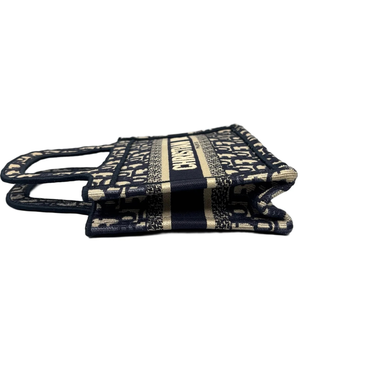 Dior Mini Book Tote Navy Beige Oblique (mx060326b0r)