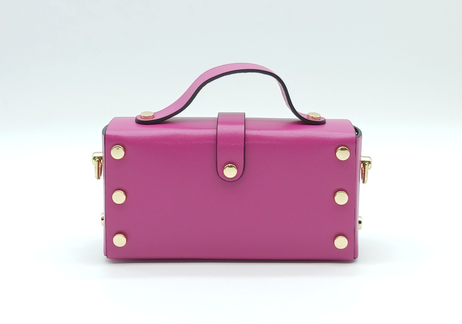 Fuchsia Italian Genuine Leather Small Crossbody Handbag – Made In Italy