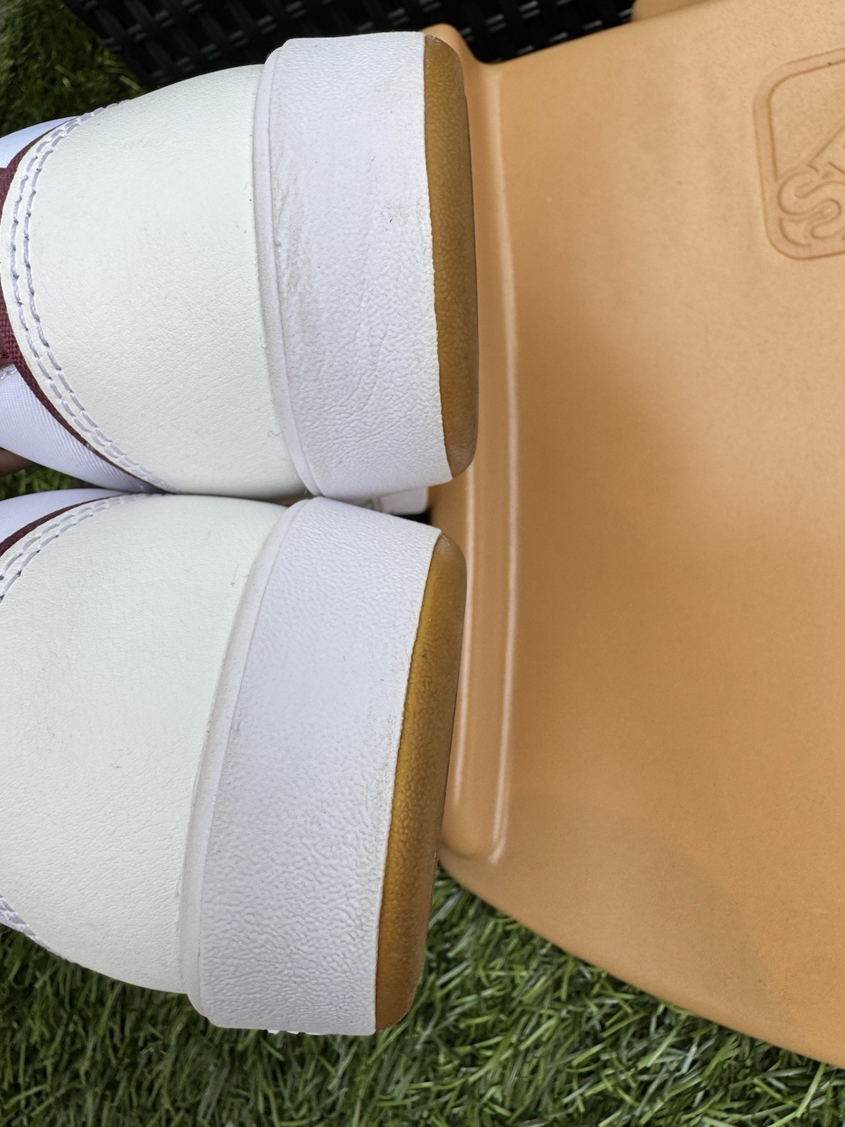 Vans Lowland CC Serio White Burgundy Gum Shoes Men 5 Women 6.5
