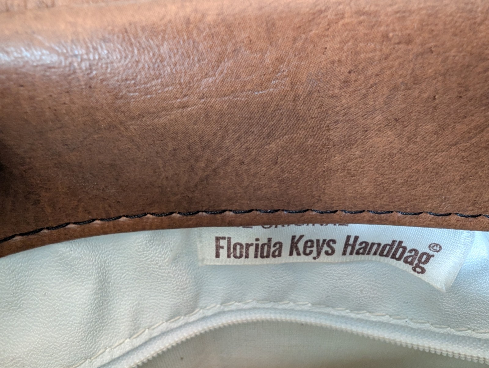 Vintage The Original Florida Keys Handbag Tan Nautical Seashell Themed Vinyl