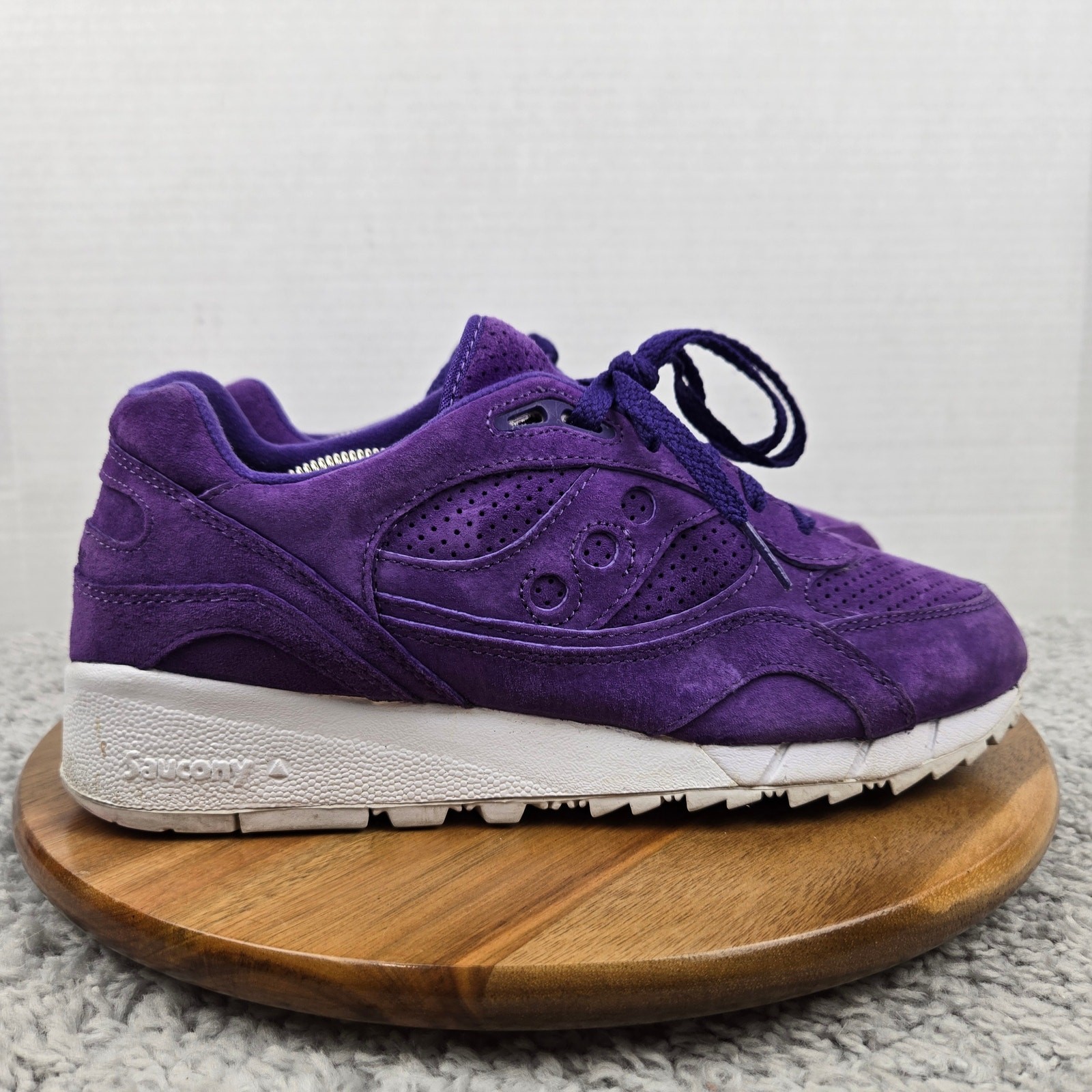 Saucony Men 9.5 Shadow 6000 Egg Hunt Purple Suede Lace Up Casual Daily Sneaker