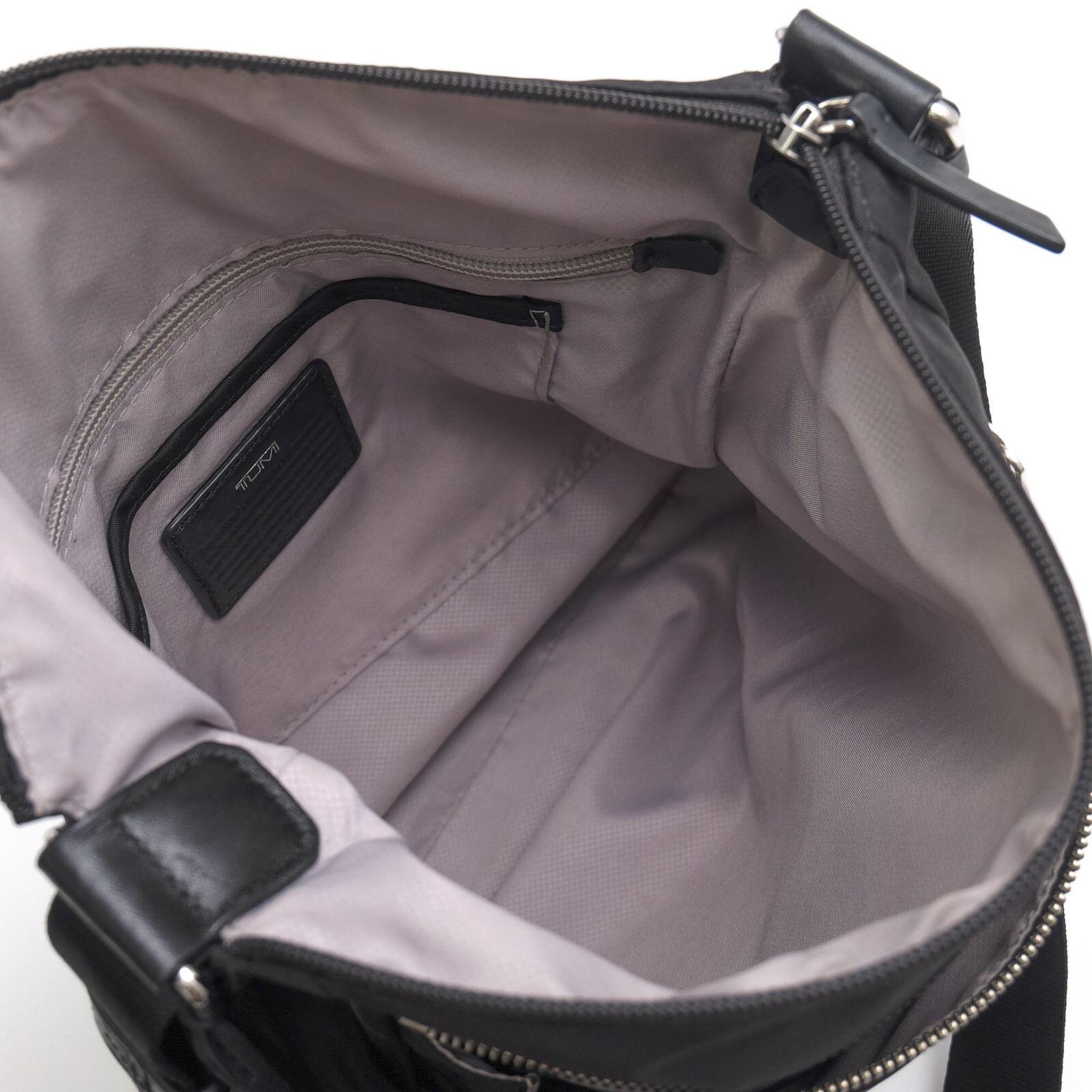 TUMI Voyageur Canton Crossbody Black Nylon Leather Shoulder Bag Authentic