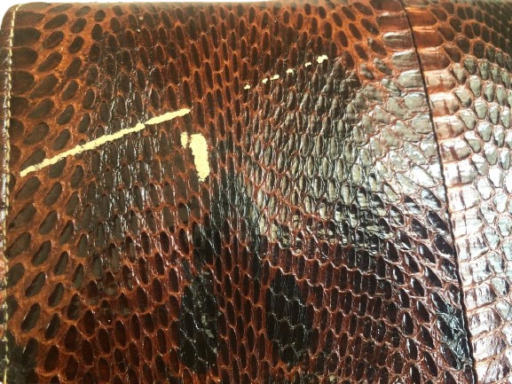 Vintage Brown Snakeskin Convertible Clutch Shoulder Bag Multi-Pocket Sold As Is