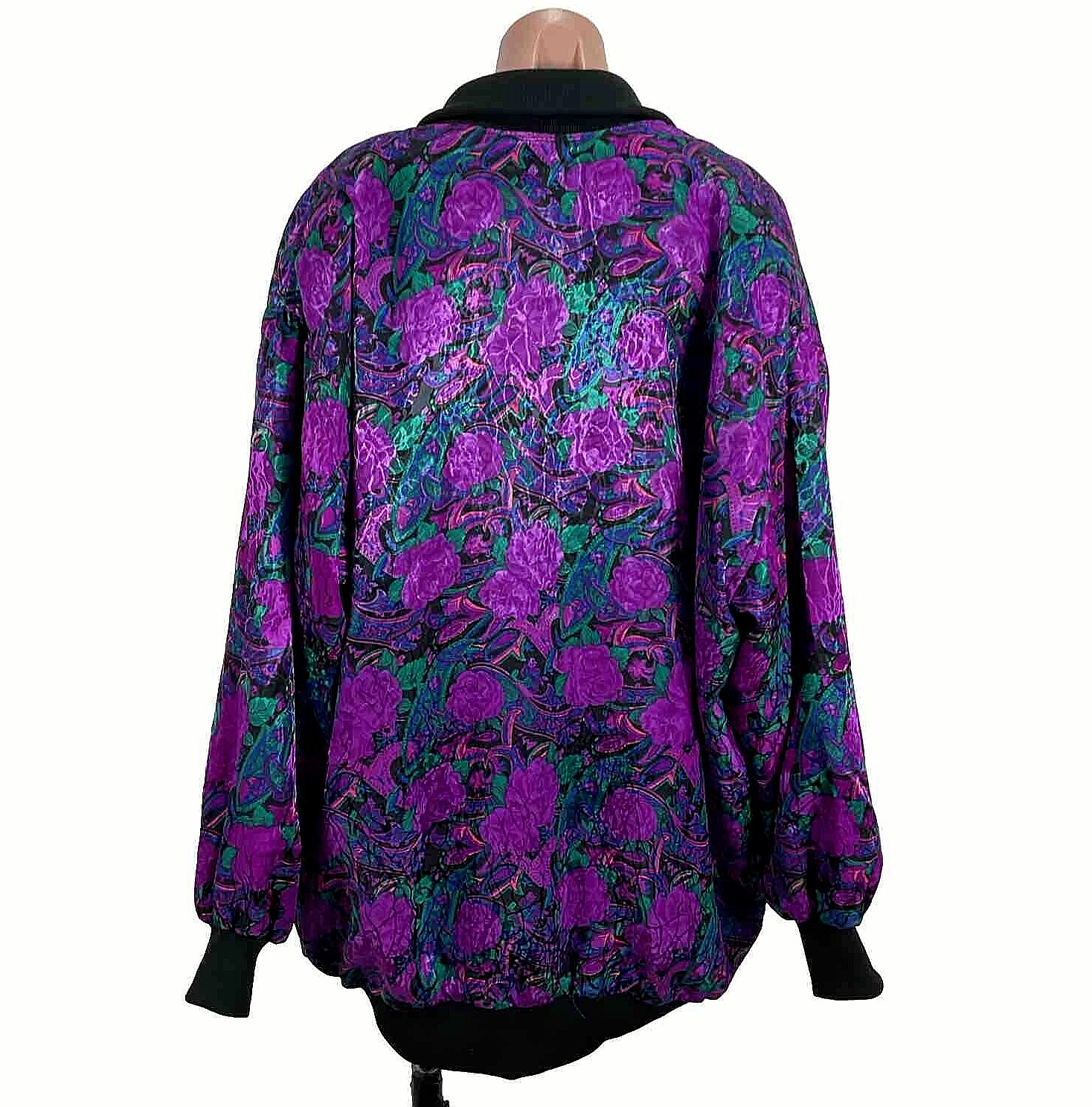Vtg 90s 80s De Vouge Hip Hop CC Bomber all over jacket PLUS 2-3X Floral Paisley
