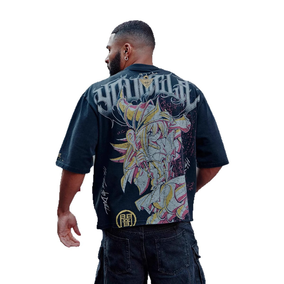 New YOUNGLA Collaboration Yu-Gi-Oh Men Oversize T-shirt Short Sleeve Sports Gym
