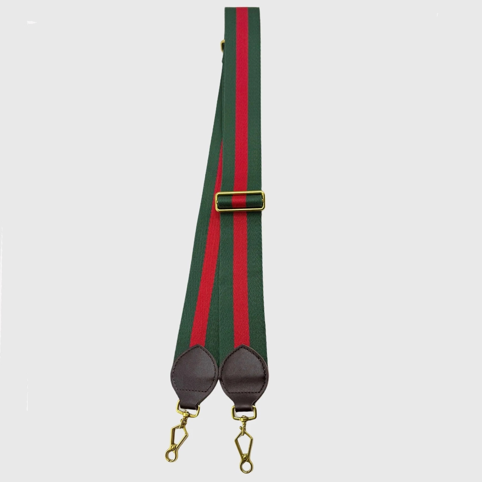 New Crossbody Shoulder Strap Gucci Replacement No Logo Green-Brown Web Leather
