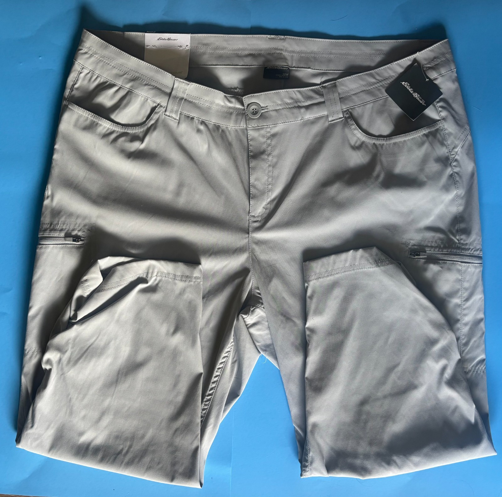 Eddie Bauer Womens Rainier Rouched Capris, size 20W SPF 50 lightweight pants