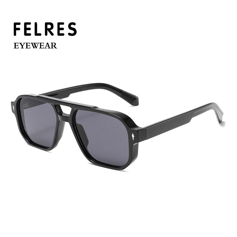 Classic Square Double Bridge Pilot Sunglasses Men Retro Outdoor Shade Glasses