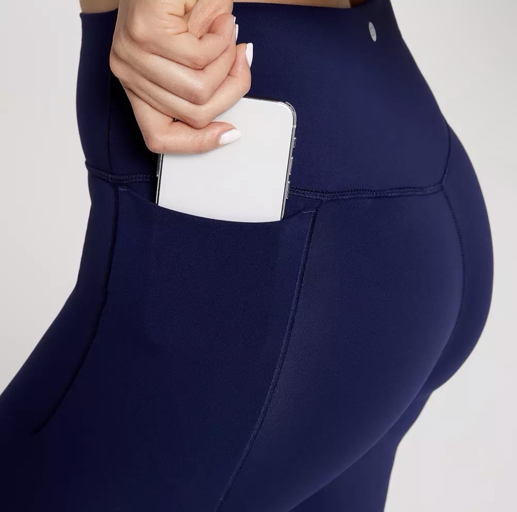 CALIA Inspire High Rise 7/8 Leggings Pockets Blue or Gray XXS XS S $98 NWT