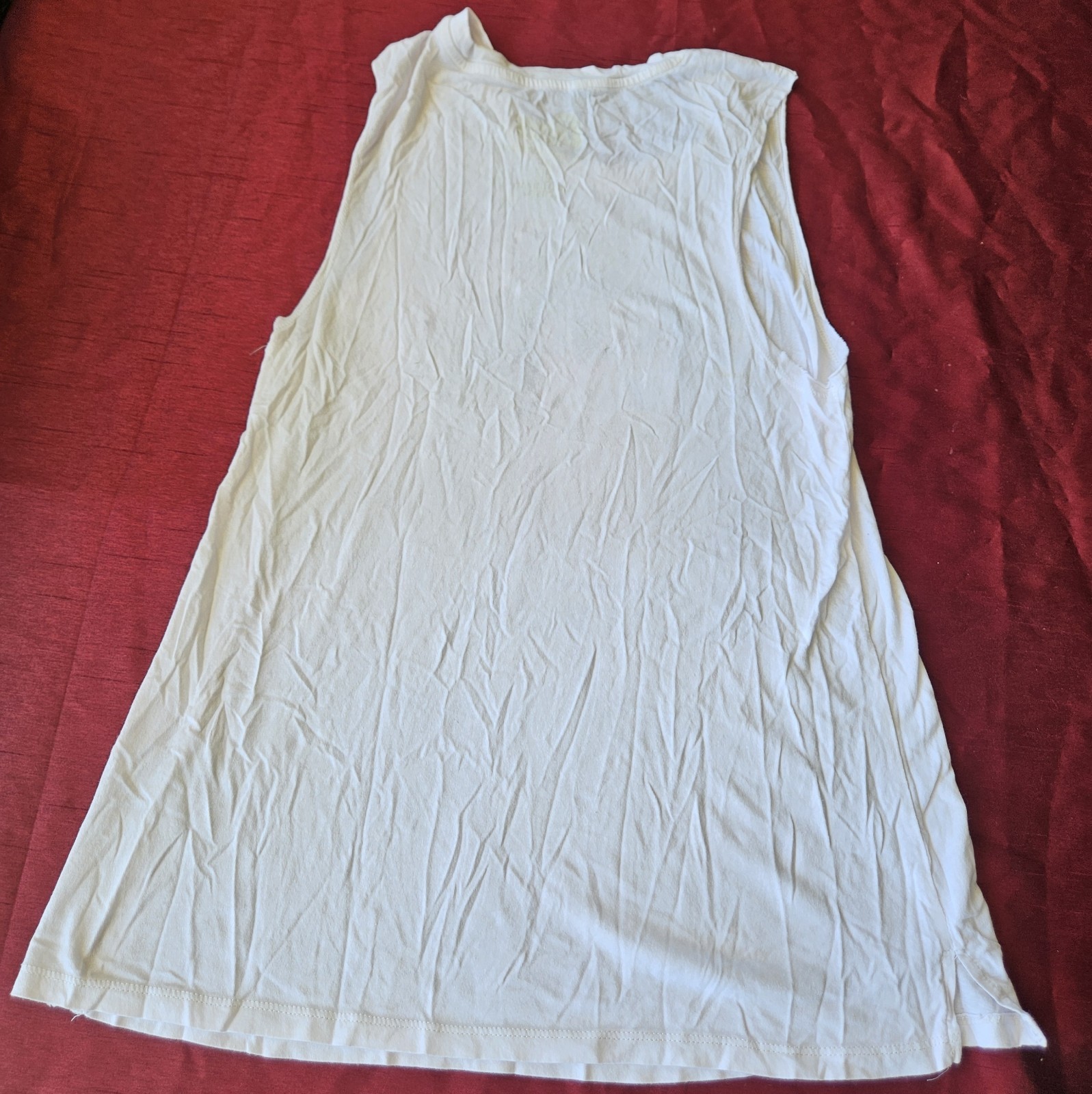 DAVID BOWIE White GRAPHIC PRINT XL TANK TOP Vintage Rock & Roll Deep Arms RARE👨