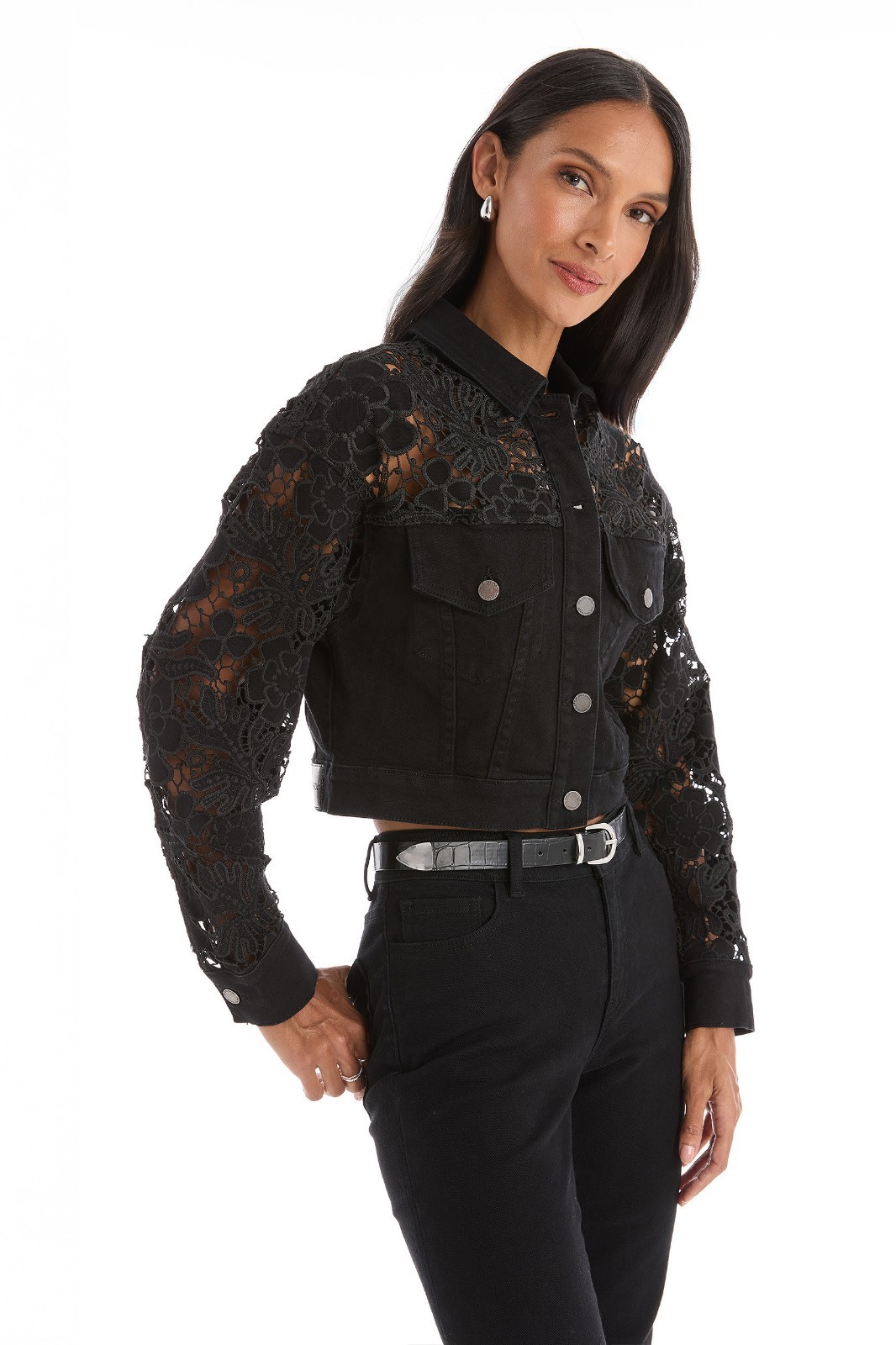 Celeste Jean Jacket Black THE NOLI SHOP