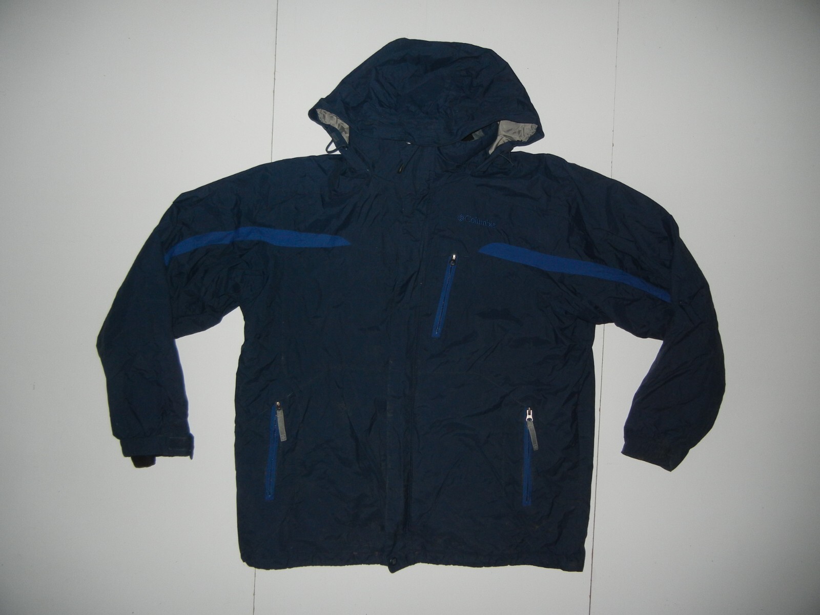 COLUMBIA Navy Blue Warm 3-IN-1 WINTER JACKET Fleece-Lined Ski Hike Coat Men’s L