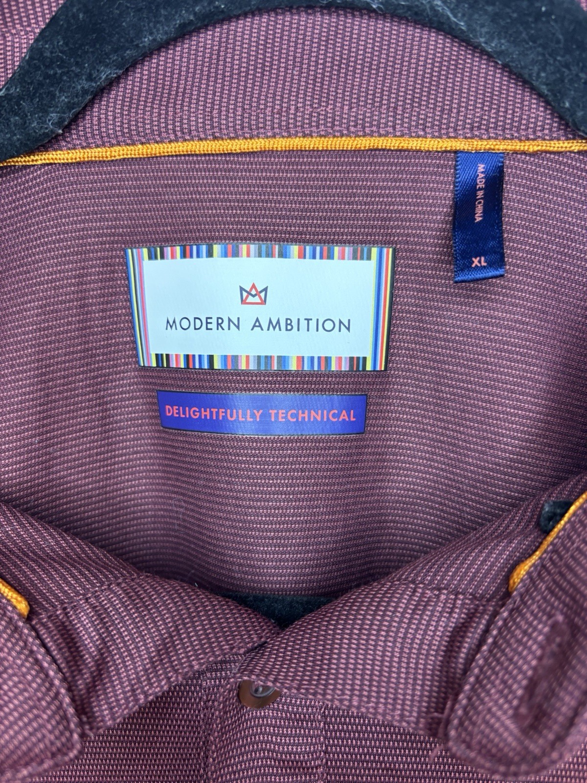 Modern Ambition Delightfully Technical Men’s Polo Lot 2 XL (Blue Burgundy)