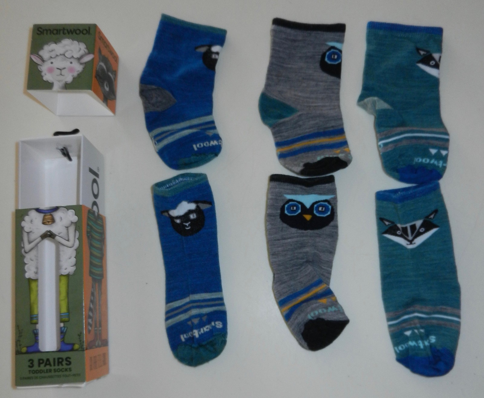 NWT SMARTWOOL TODDLER TRIO SOCKS 2T-3T LAGUNA BLUE