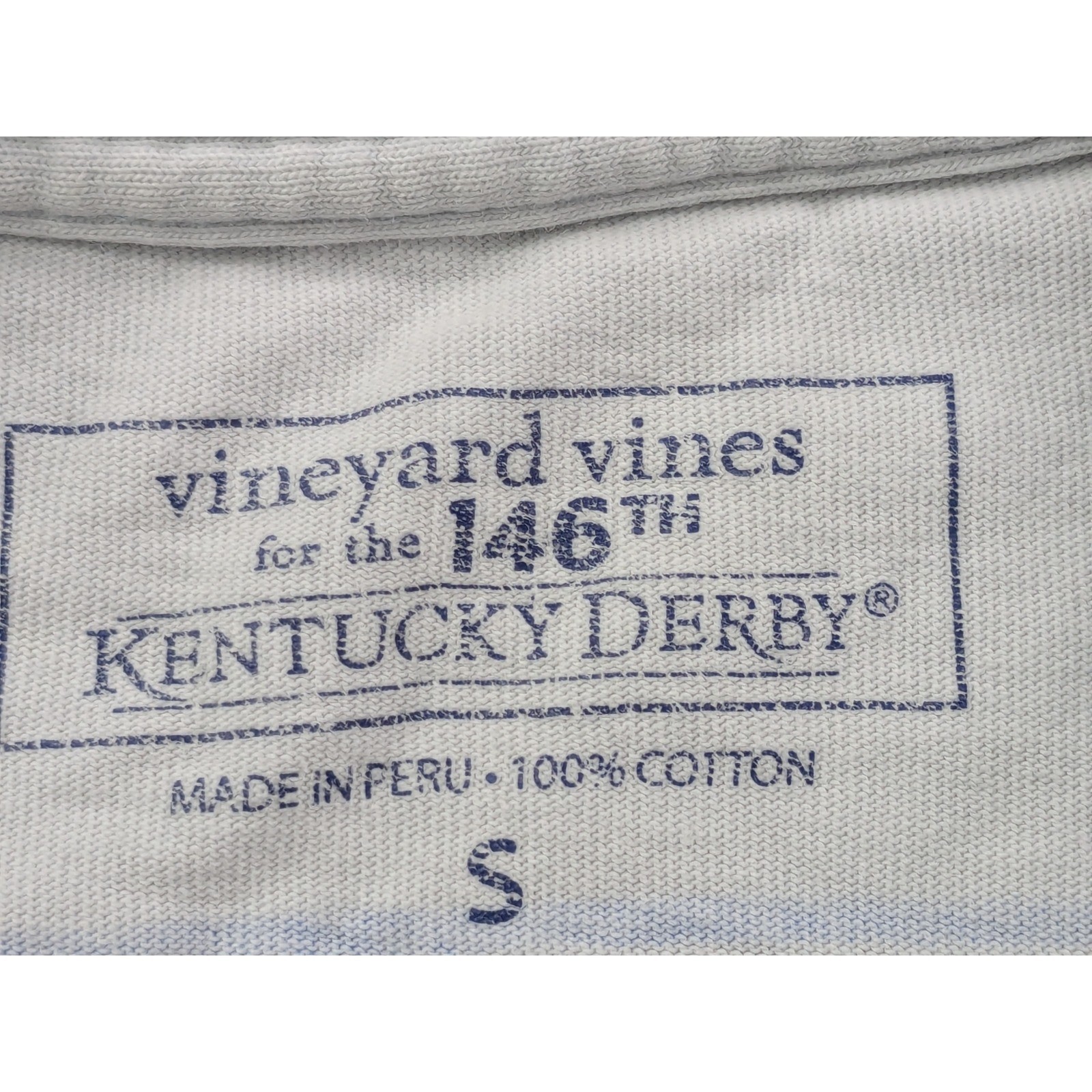 Vineyard Vines Mens 146th Kentucky Derby Long Sleeve T-Shirt Blue Small Cotton
