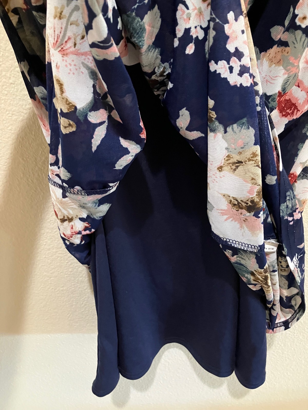Siren Lily Maternity Floral Layered Dress Navy Pink Boho Cottagecore Size S