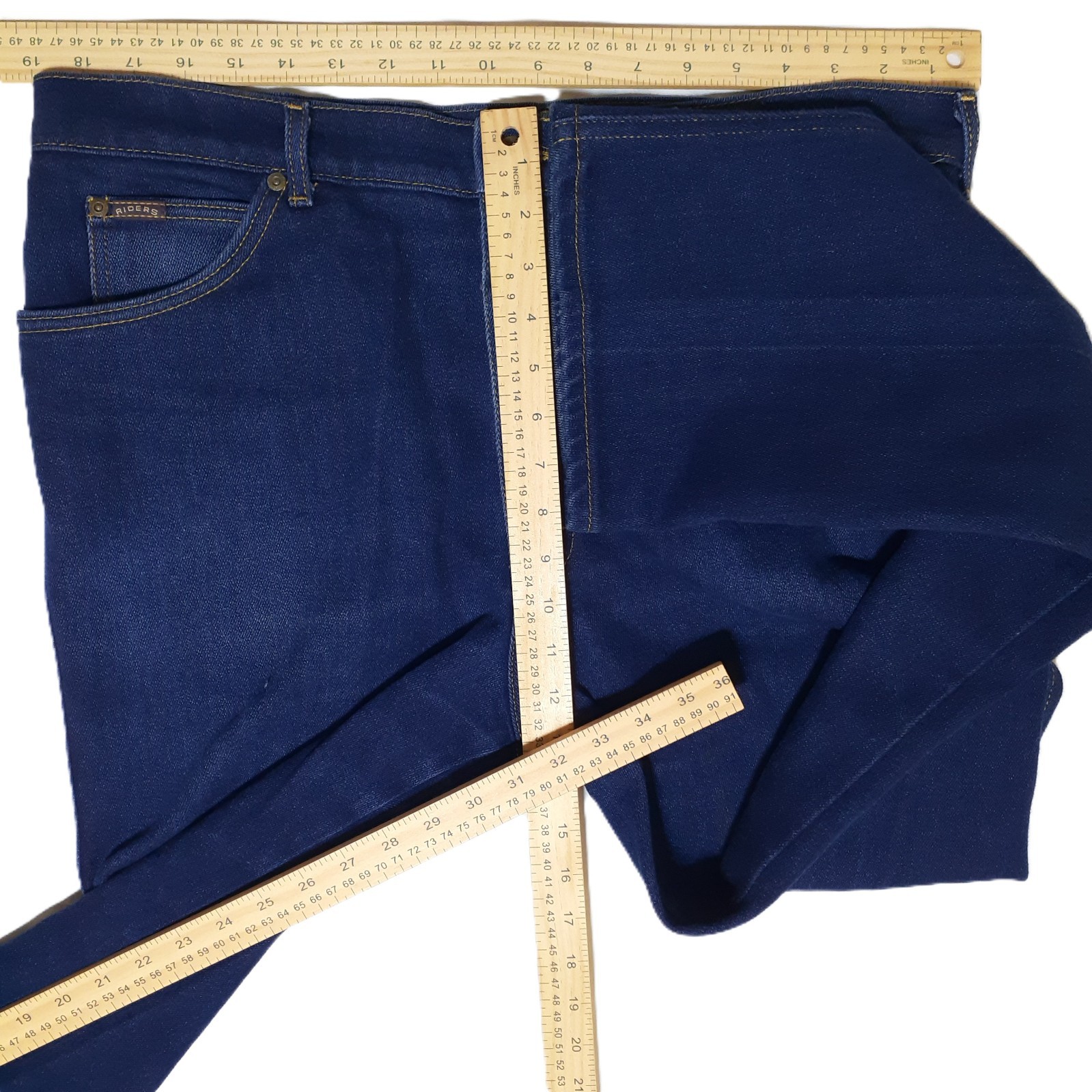 Lee Women Jeans Blue Denim Riders VTG USA Rise=13in Inseam=31in Waist=38in