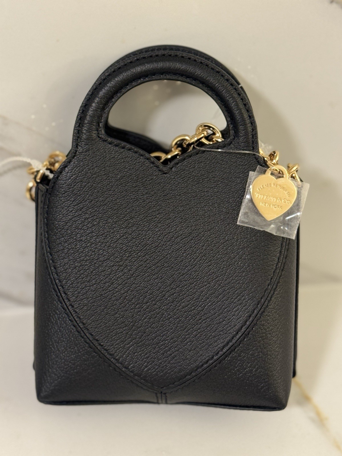 Tiffany & Co. Return To Tiffany Mini Black Leather Heart Crossbody Bag