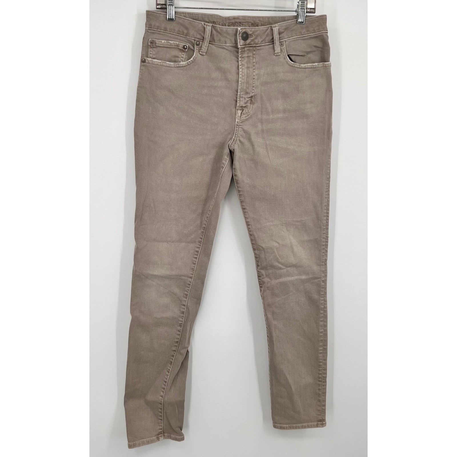American Eagle Next Level Flex Skinny Jeans Mens 32×32 Taupe Khaki Brown Tapered