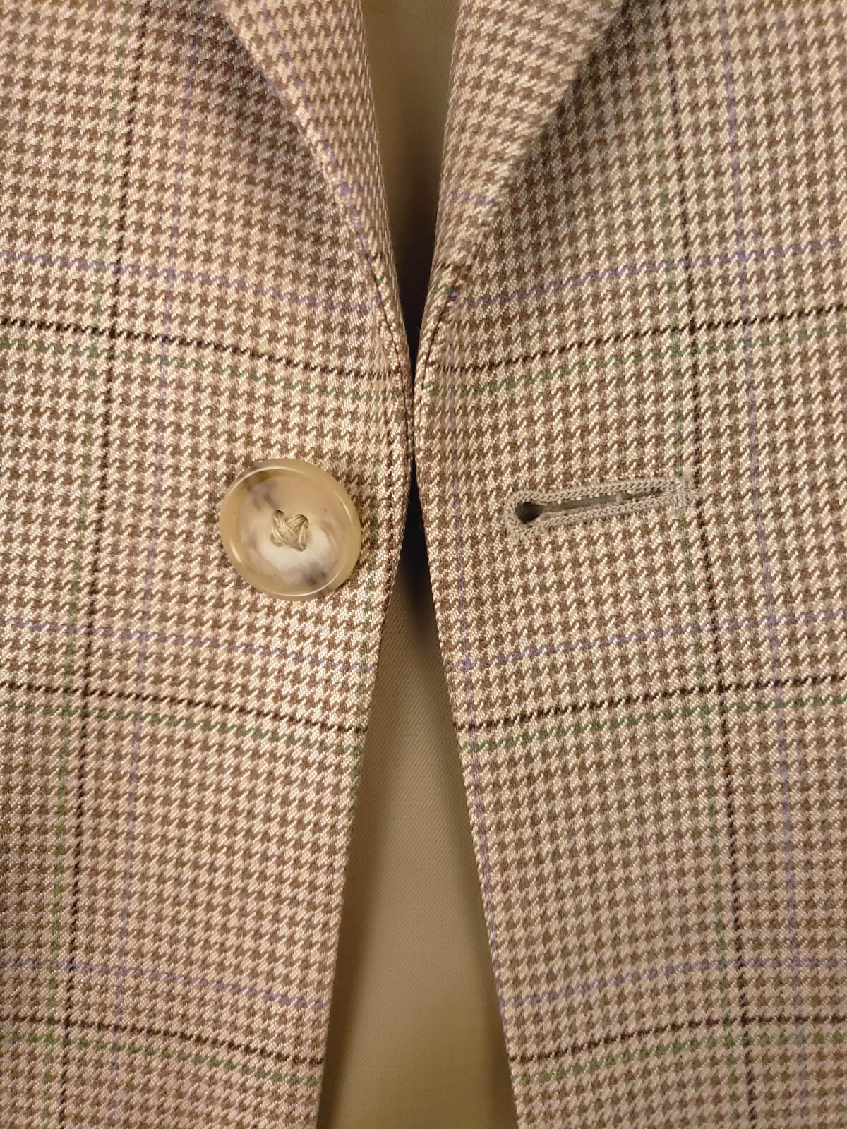 Silk & Wool 42R Brown Micro-Houndstooth Sport Coat Classic Fit