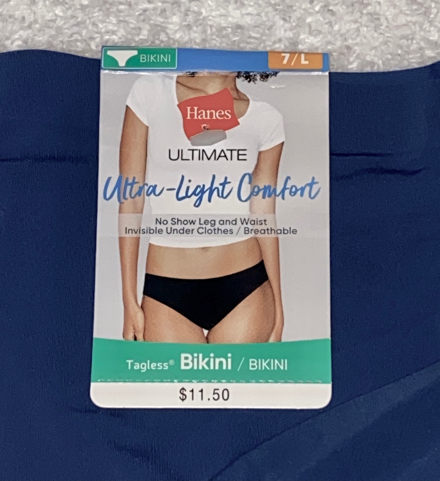 HANES Ultra Light Weight Comfort Navy Blue Bikini Panty Womens S 5 M 6 L 7 XL 8