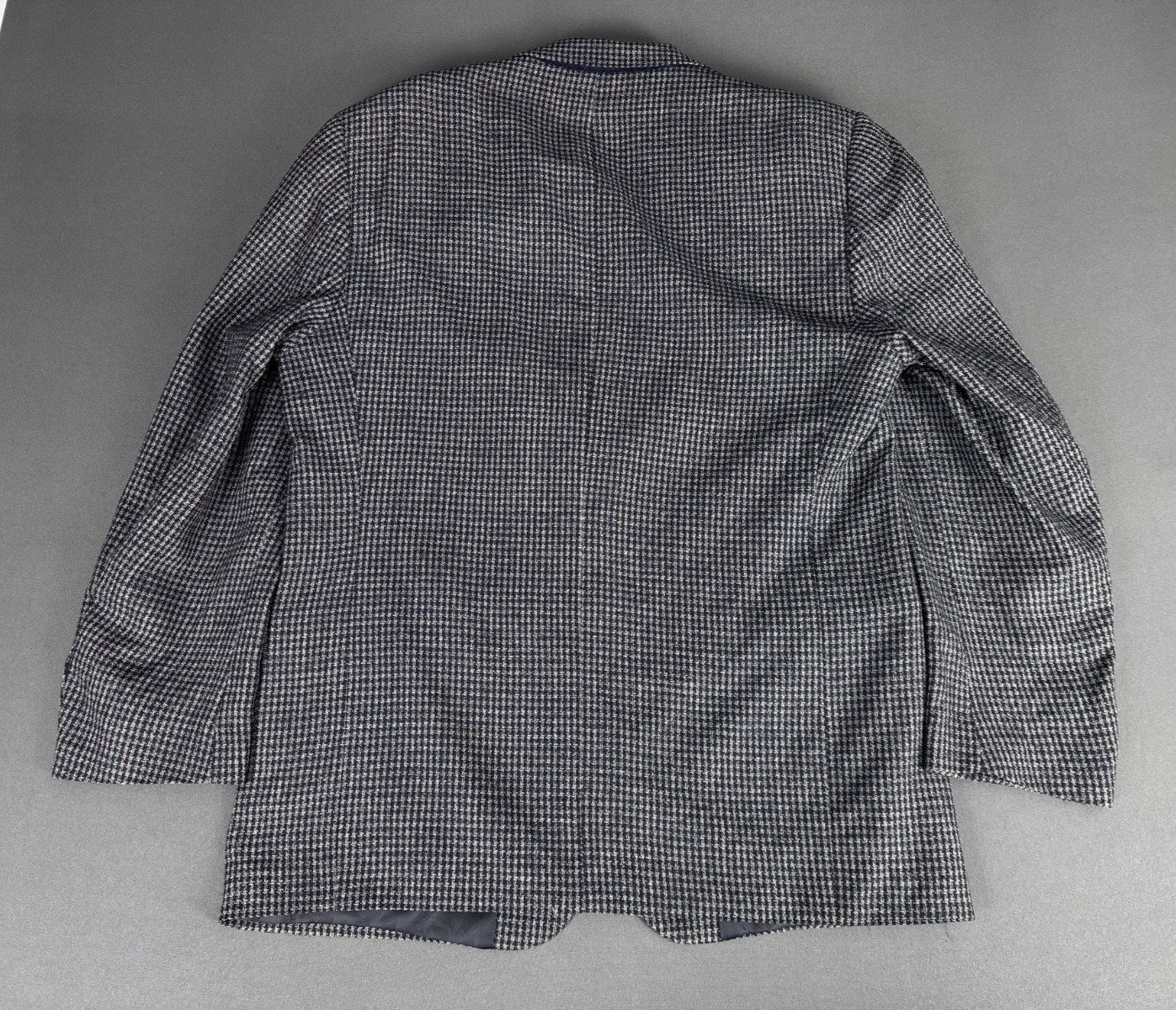 Versini 42R Silk Wool Blazer Grey Houndstooth Tailored Jacket 55% Silk 45% Wool