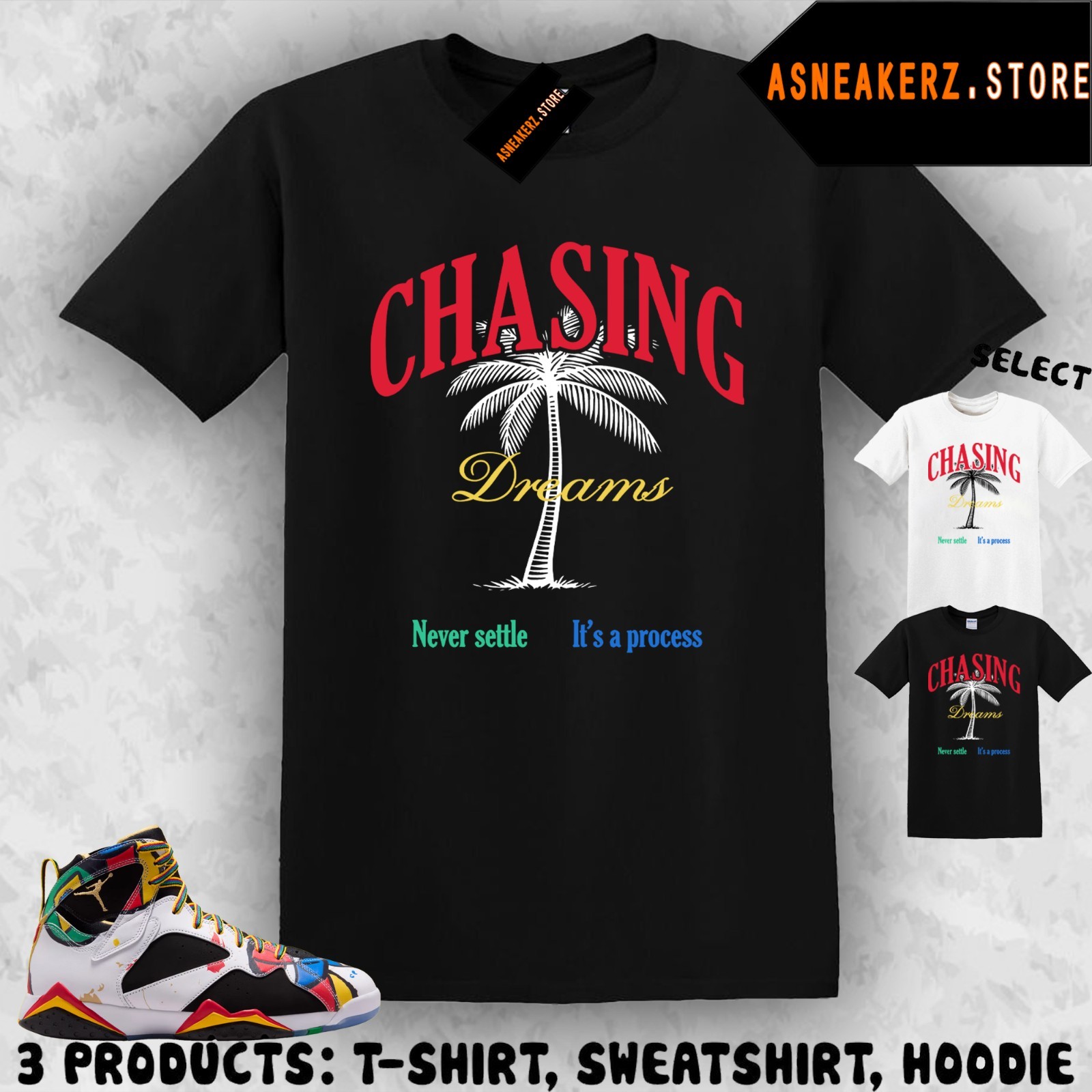 Shirt To Match AJ 7 Miro 2026 Sneaker Matching Tee Chasing Dreams T-Shirt