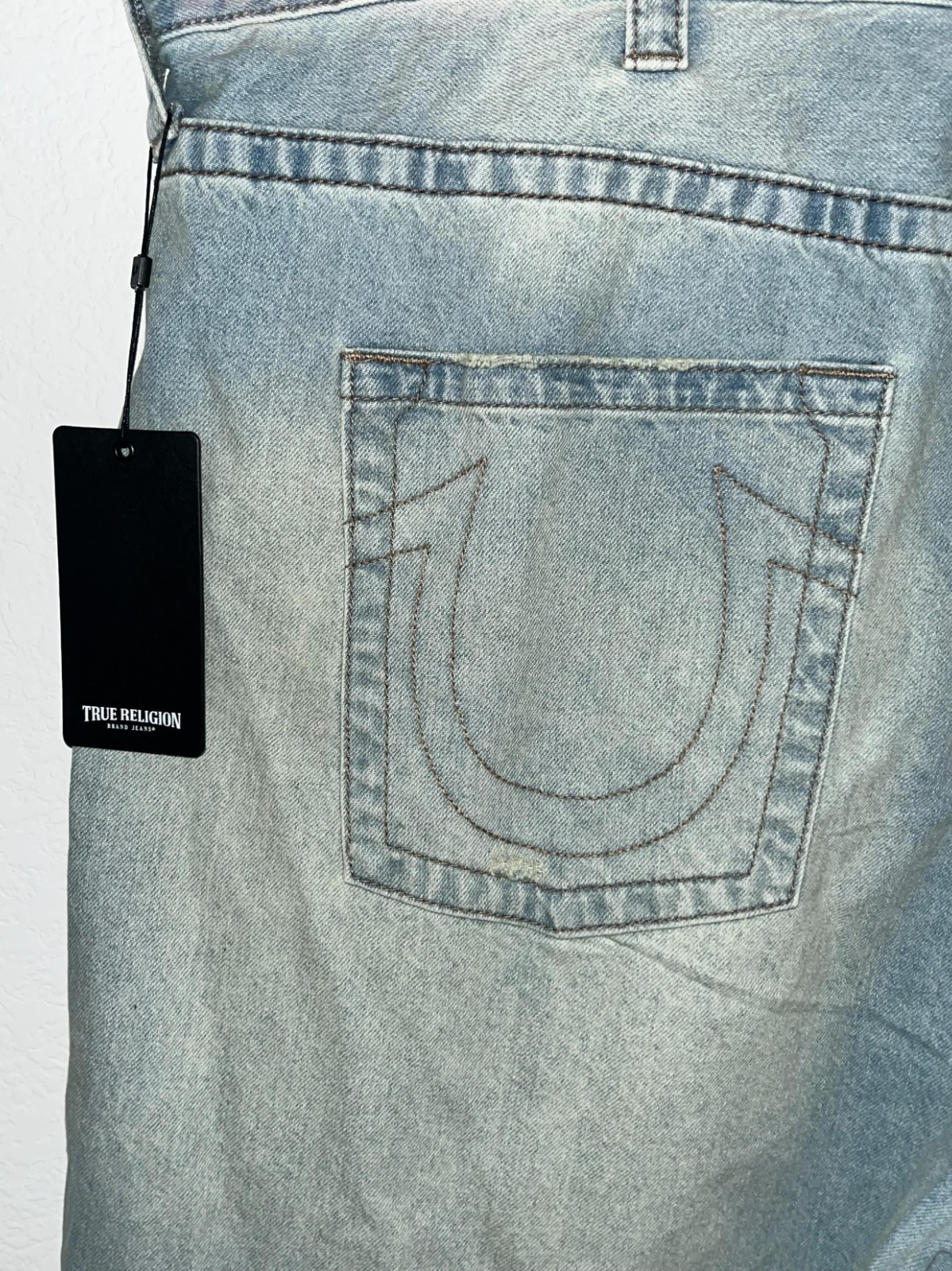 True Religion Baggy Wide Leg Jeans Light Wash Denim Men’s Size 44 NWOT Y2K