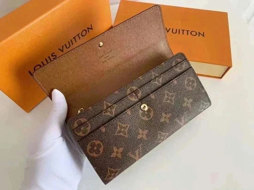 Louis Vuitton Portefeuille Sarah Monogram Long Wallet Brown Authentic USA