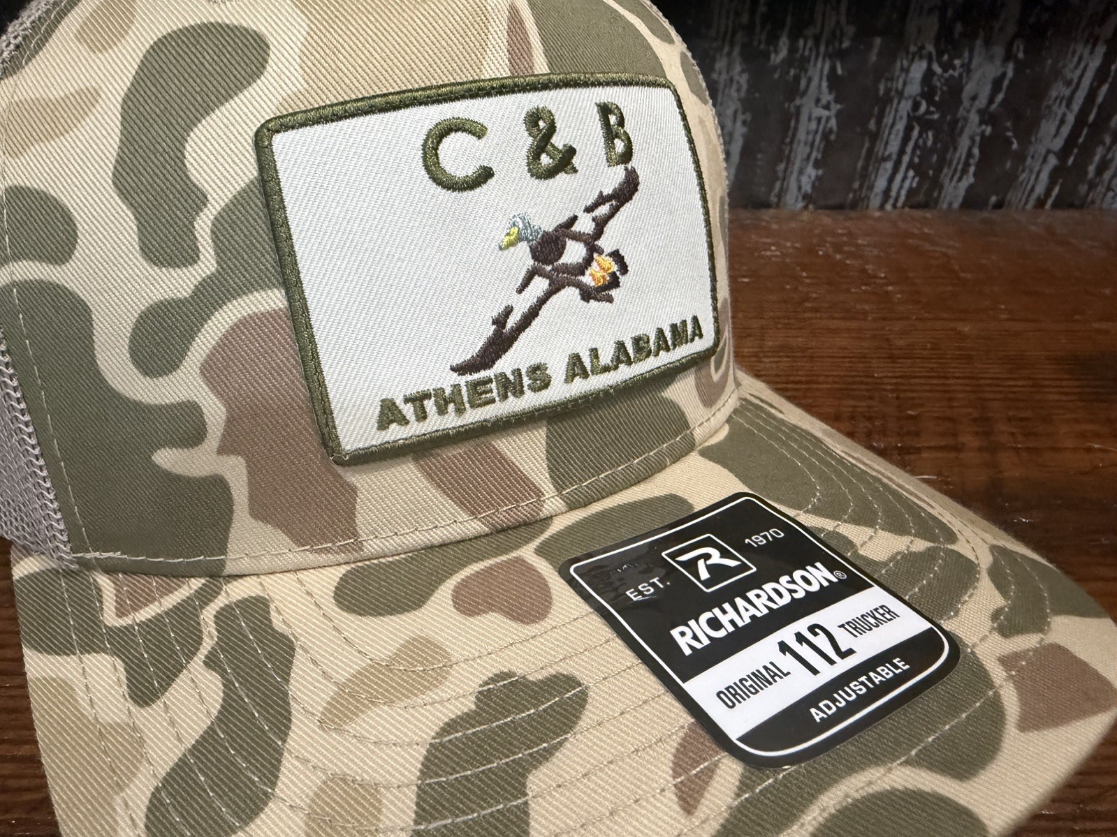 New C&B Farm + Outdoors Richardson 112 Duck Camo Duck Logo Cap Hat Mallard Duck