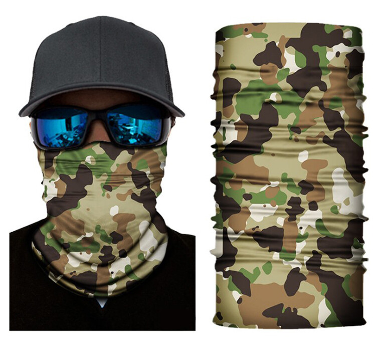 Bandana Head Face Mask Neck Gaiter Biker Outdoor activity Snood Camo Tube Scarf