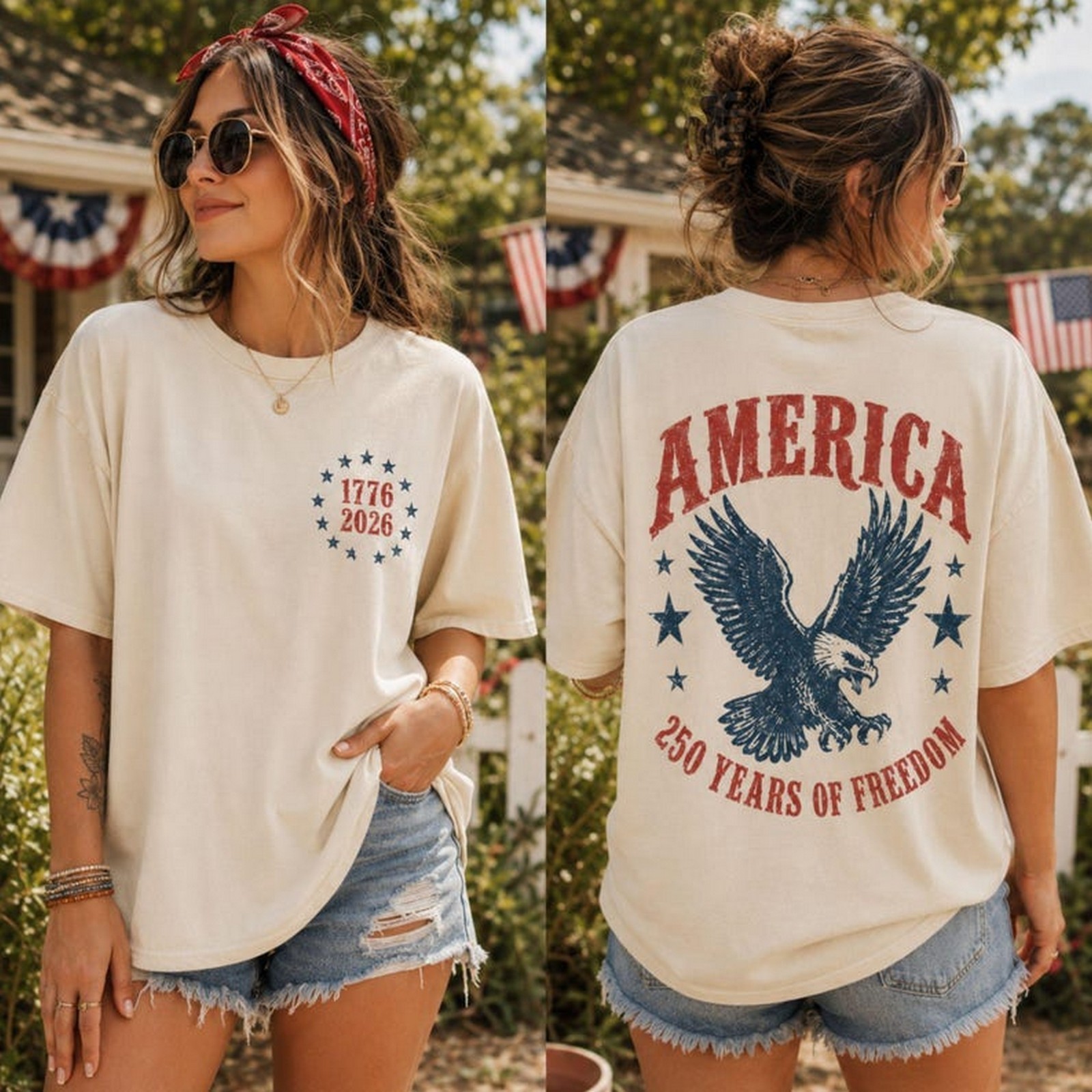 Comfort Colors America Eagle Shirt, 250th Anniversary Tee, Patriotic Western Tee