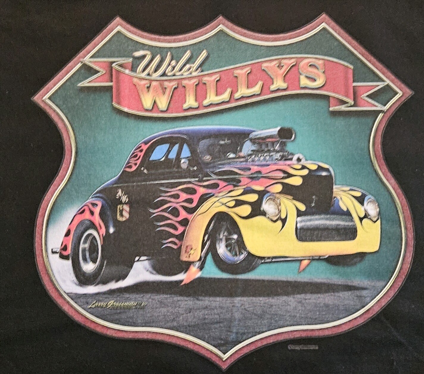 Wild Willys Men’s Black, Blue, Gray 100% Cotton T-Shirt.