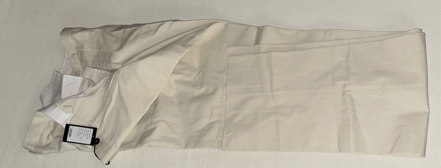 NWT Cesare Attolini Napoli Cream Cotton Cashmere Trousers IT 52 US 36 Unfinished