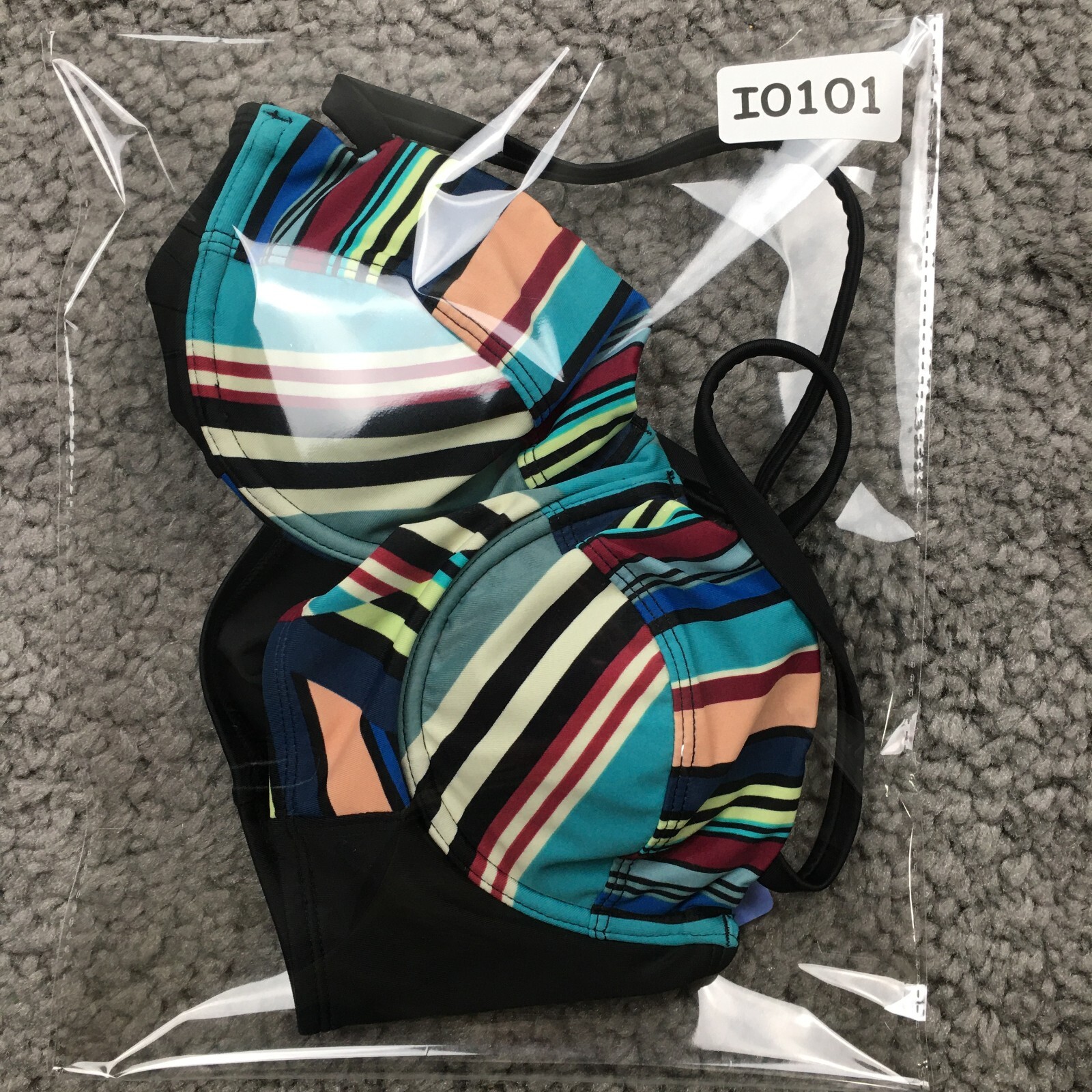 Beach Betty by Miracle Brands Womens Bikini Top Sz S Blue Colorful Padded NWT
