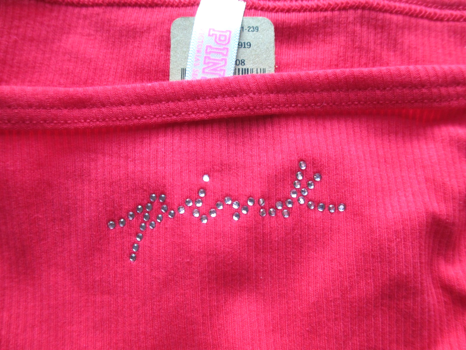 VICTORIA’S SECRET PINK Ribbed Cotton High Leg String Bikini Panty VS Red M L XL