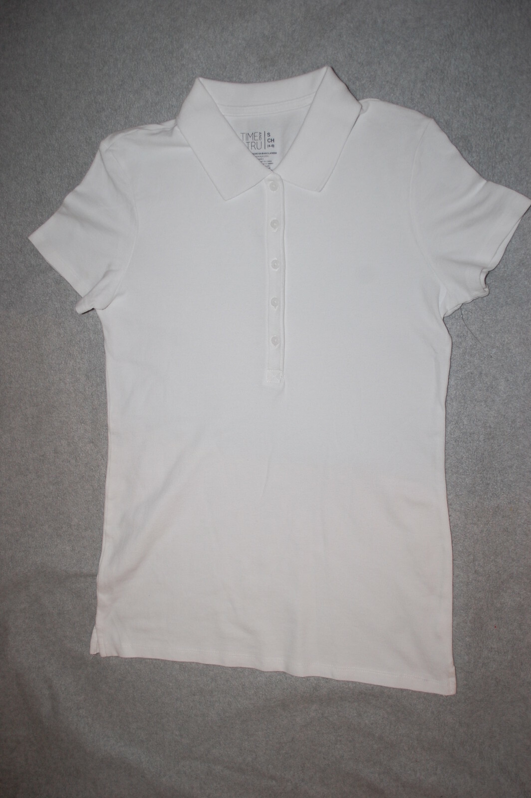 Womens WHITE S/S POLO SHIRT 5 Buttons CAP SLEEVE Size S M L XL XXL 3XL