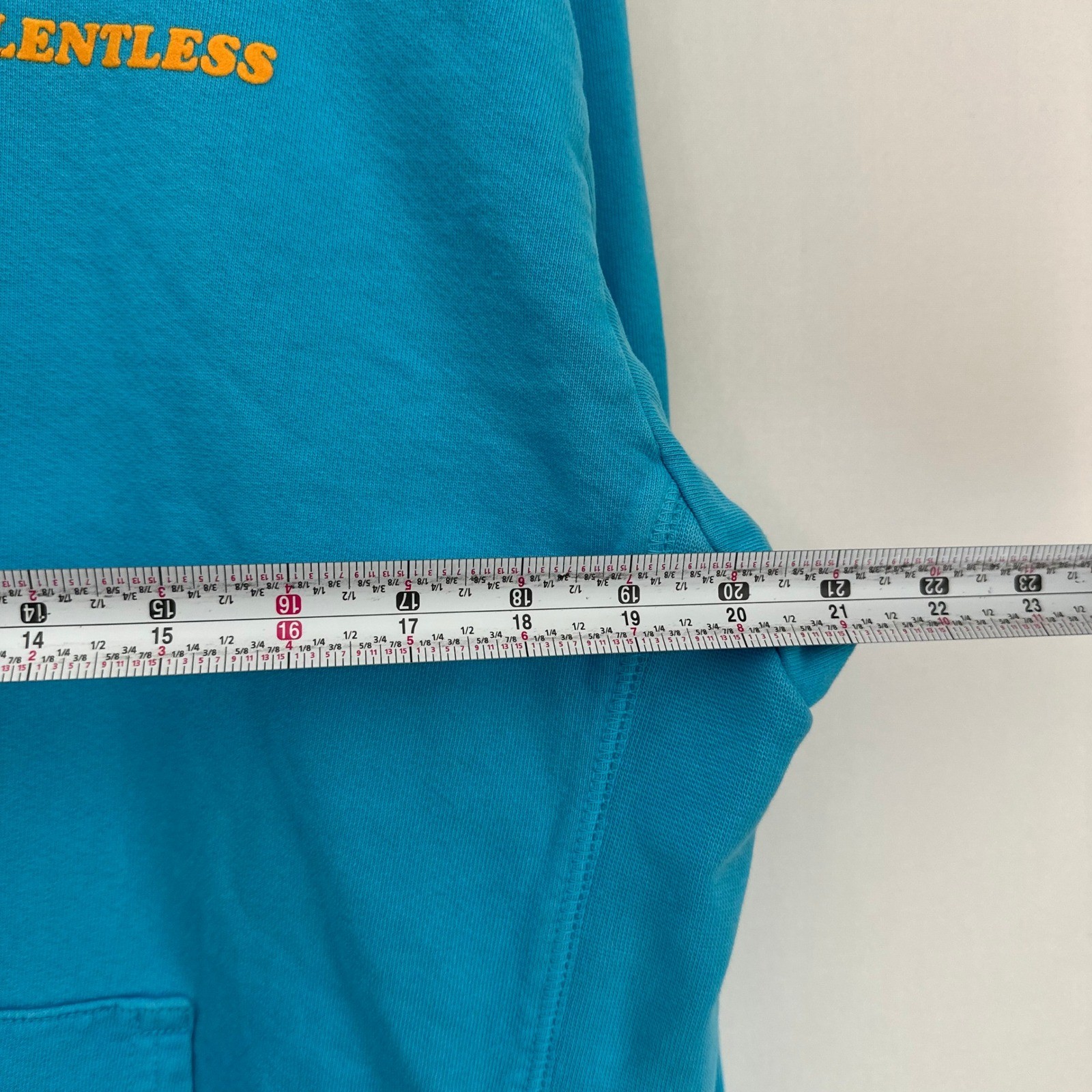 Talentless Neon Collection Blue Orange Logo Hoodie Sweatshirt Size M 100% Cotton