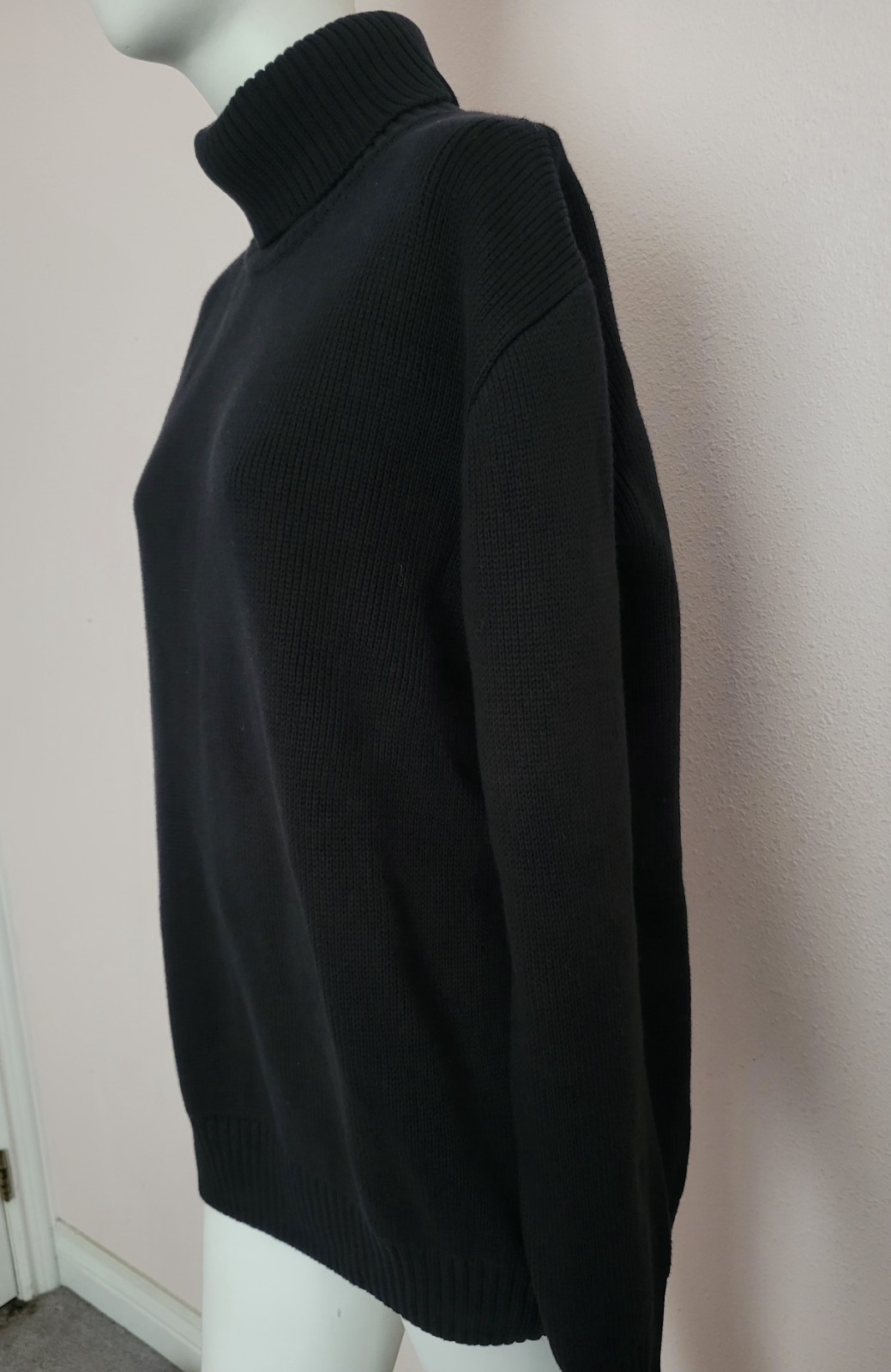 Quince Black 100% Organic Cotton Turtleneck Sweater XL
