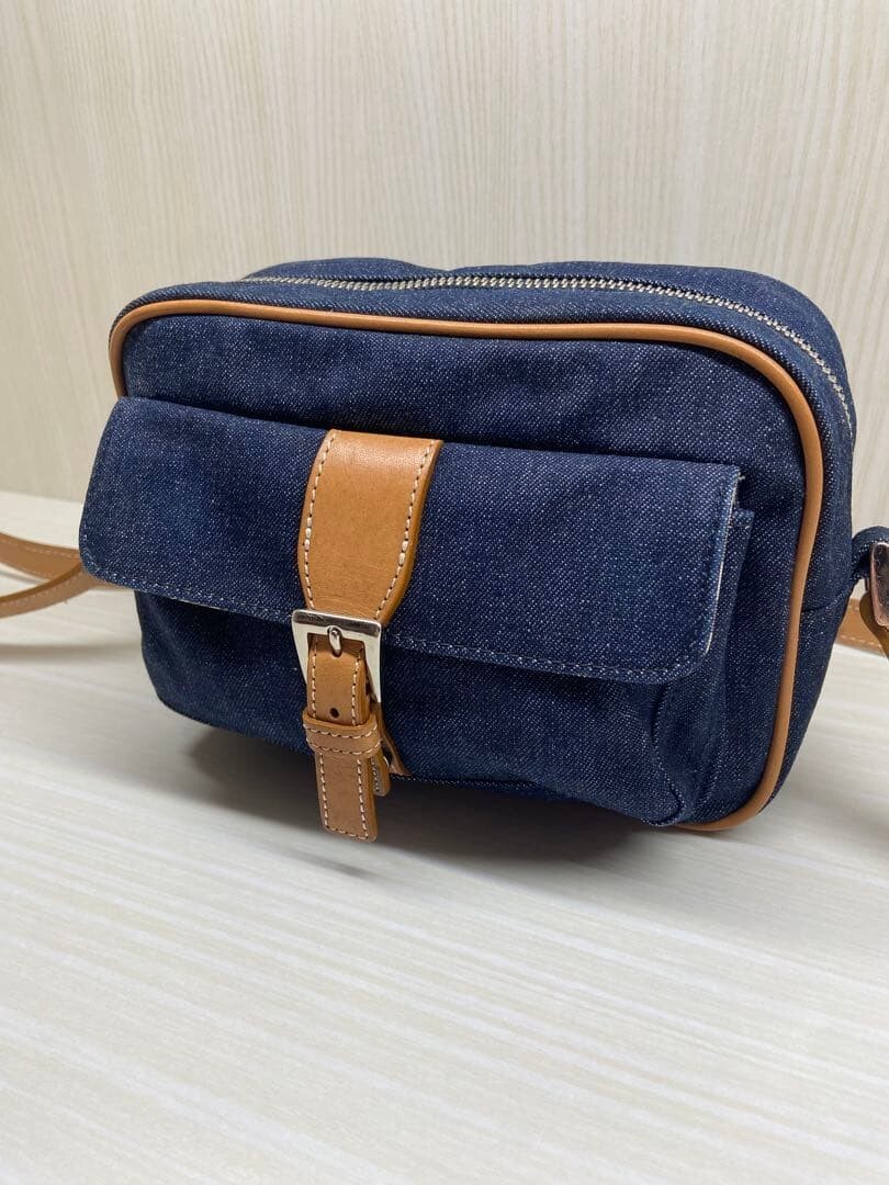 BURBERRY BLUE LABEL Denim Shoulder Crossbody Bag Canvas Vintage Auth From Japan